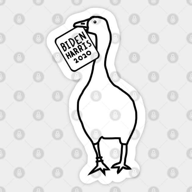 Goose with Stolen Biden Harris Sign Outline Sticker by ellenhenryart